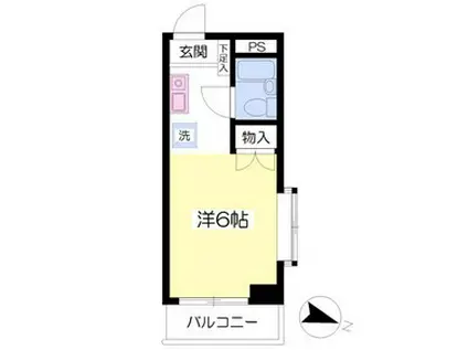 コスモドール(ワンルーム/2階)の間取り写真