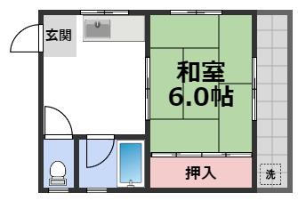 清水谷喜多ビル(1K/3階)の間取り写真