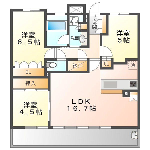 パークホームズ平針ヴェルデ(3LDK/9階)の間取り写真
