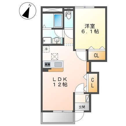 スカイム(1LDK/1階)の間取り写真