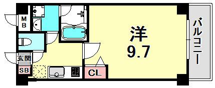 VILLA MARIAII(1K/6階)の間取り写真