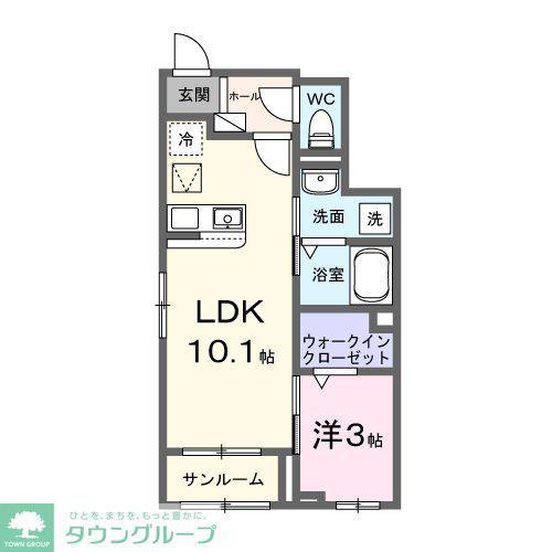 ニュー パインクレスト(1LDK/1階)の間取り写真