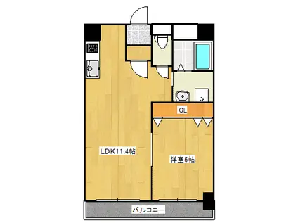 マ・メゾン春日原(1LDK/5階)の間取り写真