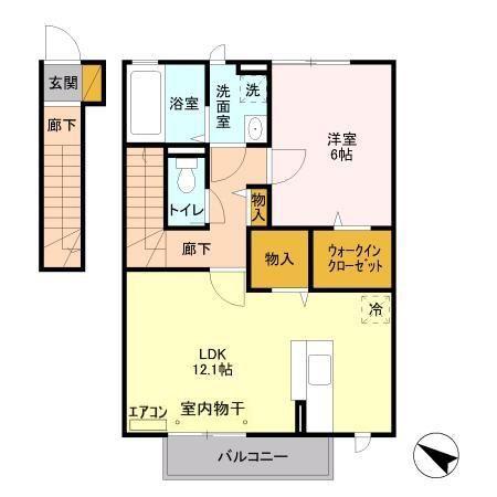PETI NATURE(1LDK/2階)の間取り写真