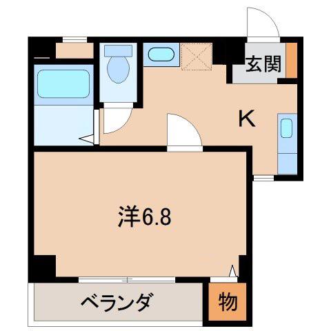 ヴィラデステマンション(1K/5階)の間取り写真