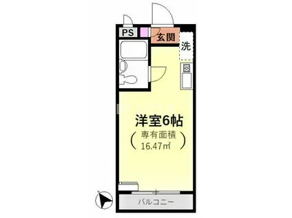 アーバン津田沼(1K/2階)の間取り写真