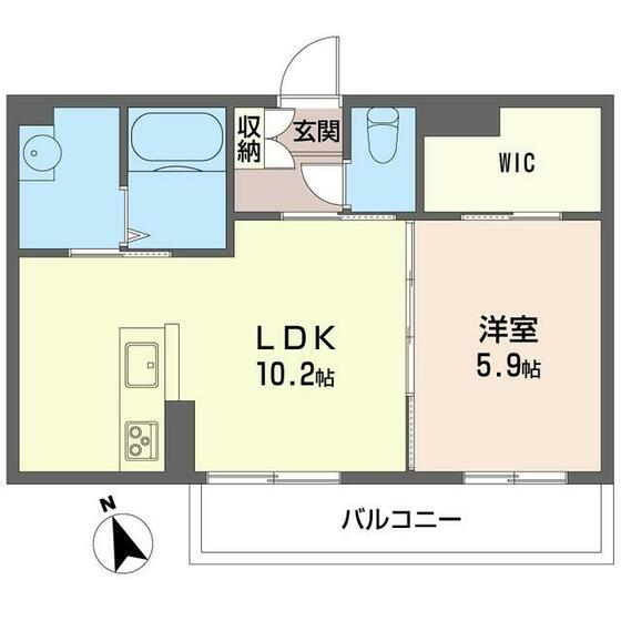 シャトーシエル(1LDK/1階)の間取り写真