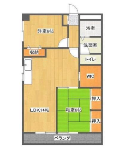 ライトハウス(2LDK/1階)の間取り写真