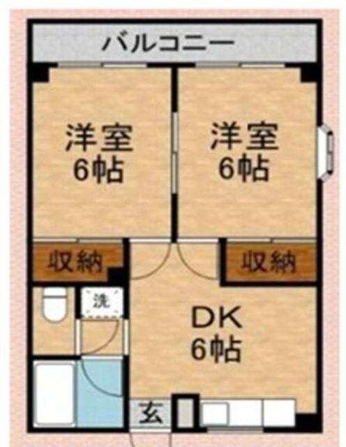 グランヴィル志木ノース(2DK/1階)の間取り写真