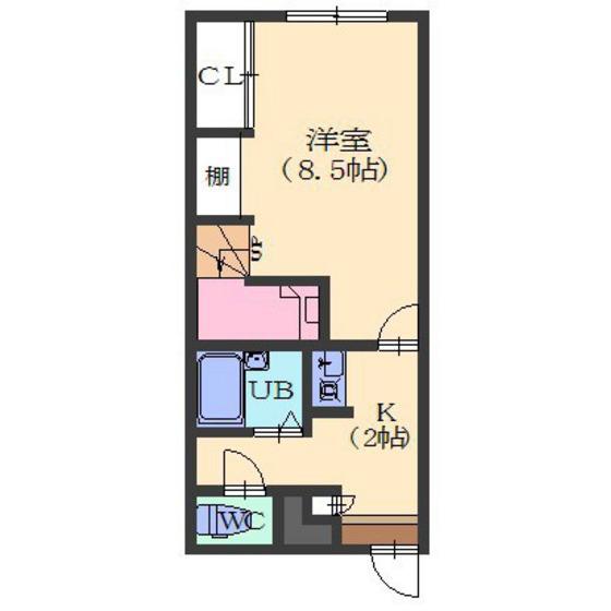 CRECIAVI(1K/2階)の間取り写真
