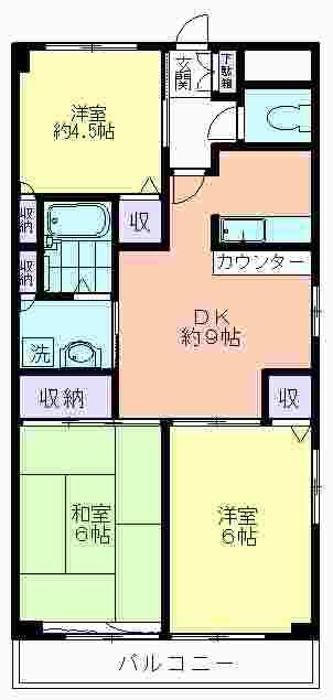サン・フォーレスト(3DK/3階)の間取り写真
