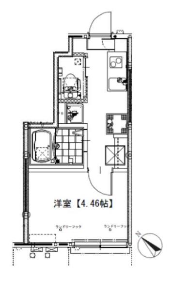 ソルナクレイシア平和台(1K/1階)の間取り写真