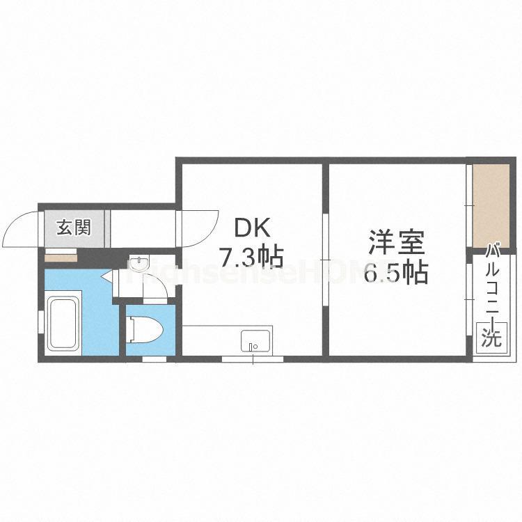 西山ハイツ(1DK/2階)の間取り写真