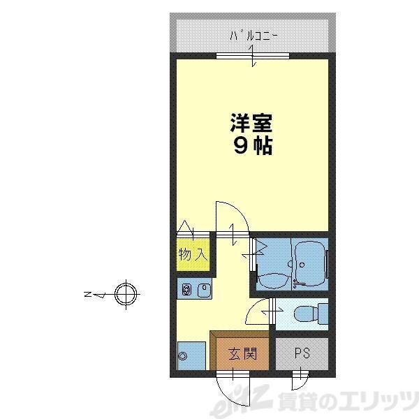 メゾン南江口(1K/2階)の間取り写真