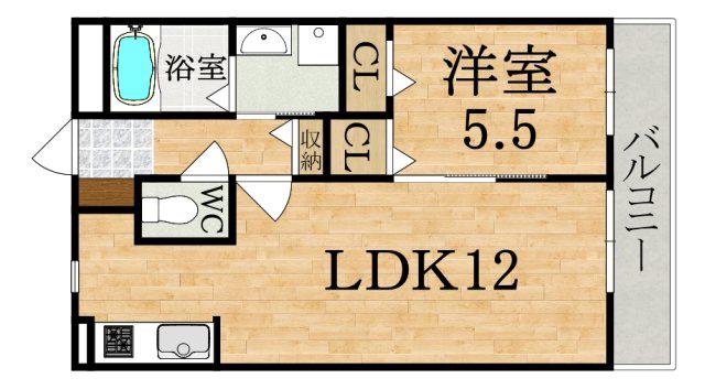 上東マンション(1LDK/2階)の間取り写真