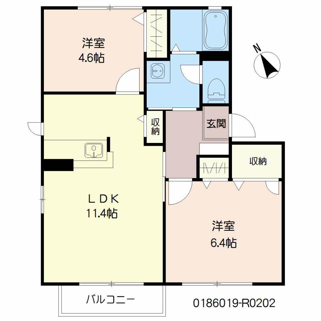 アークガーデンR(2LDK/2階)の間取り写真