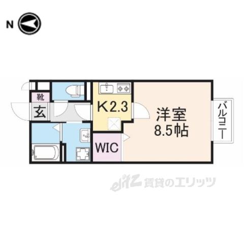 クレアコートAB(1K/2階)の間取り写真