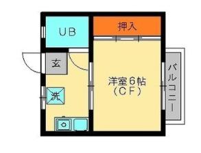 ファミール春日原(1K/2階)の間取り写真
