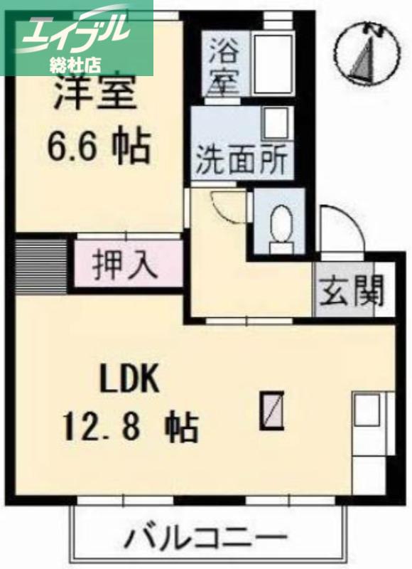 シエル・エトワールB棟(1LDK/1階)の間取り写真