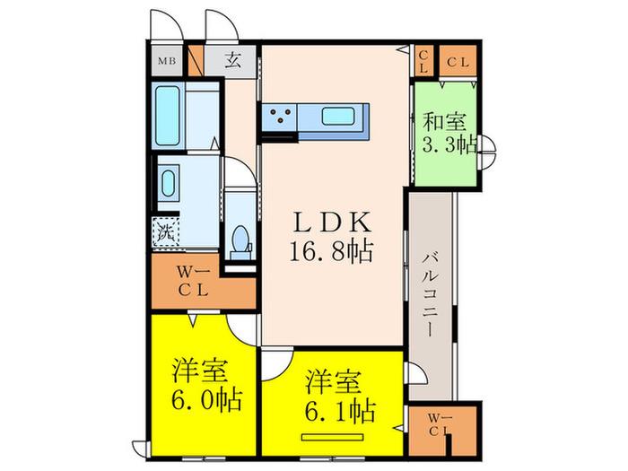 BIVIO(3LDK/2階)の間取り写真