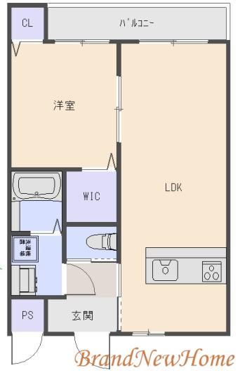 カサベルデ北花田III(1LDK/1階)の間取り写真
