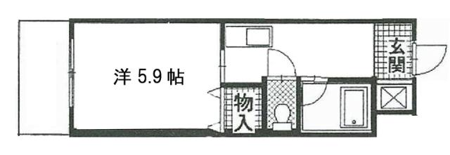 アルファビル(1K/4階)の間取り写真