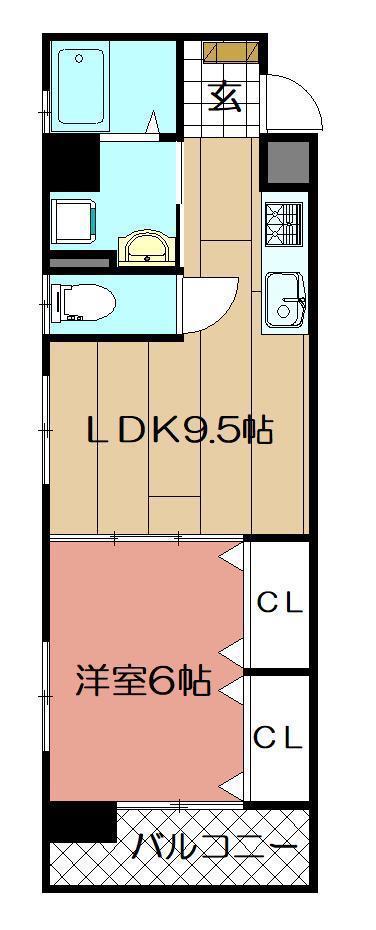 メゾンほおづきI(1LDK/7階)の間取り写真