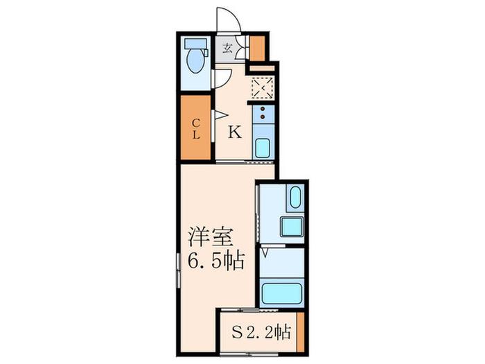 プレミール宇佐(1K/1階)の間取り写真