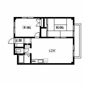 コーポM(2LDK/2階)の間取り写真