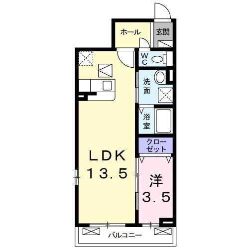 カームリー トスィーム(1LDK/1階)の間取り写真