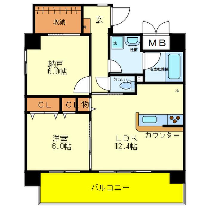 ベロフィオーレ宮之阪(1SLDK/4階)の間取り写真