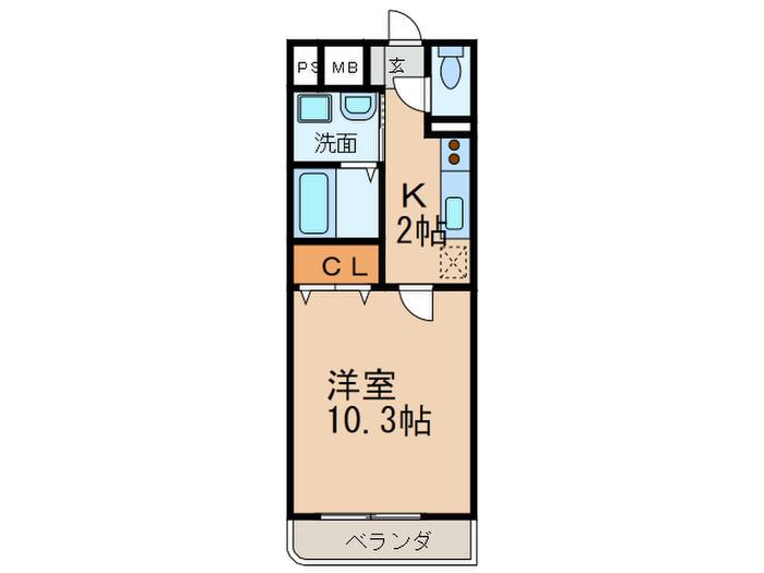 シェドゥーヴル八事(1K/4階)の間取り写真