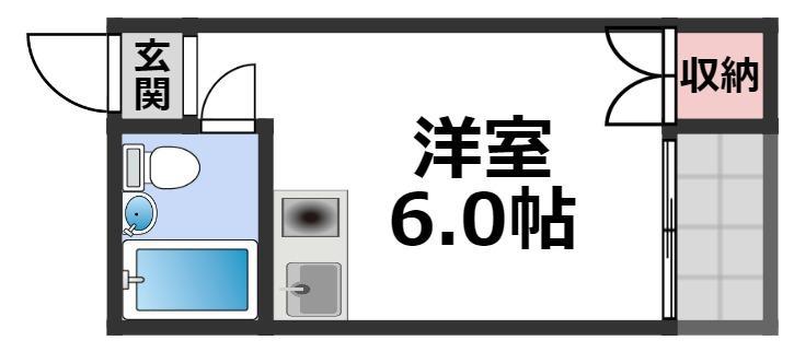 リビエール今里(ワンルーム/2階)の間取り写真