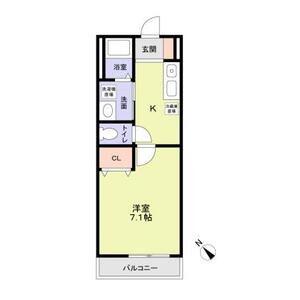 レジデンス向小金(1K/3階)の間取り写真