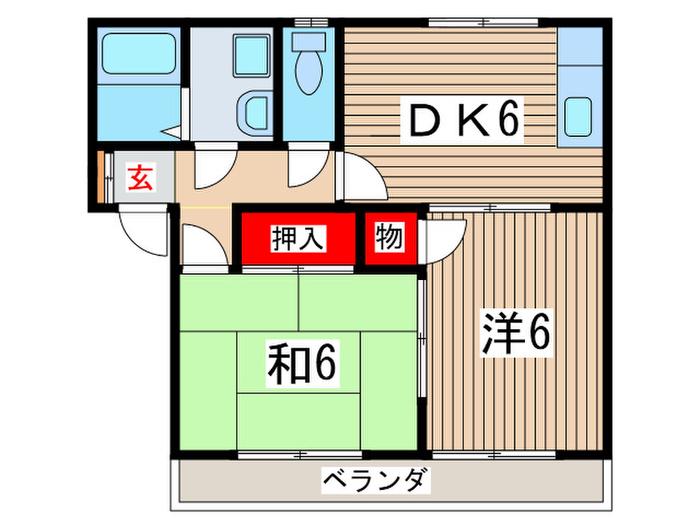 パストラル八潮(2DK/2階)の間取り写真