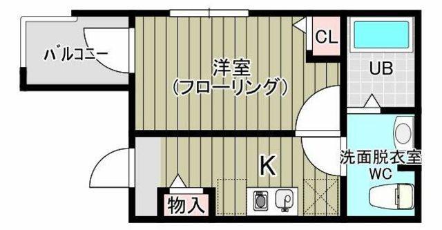 MELDIA蕨(1K/3階)の間取り写真