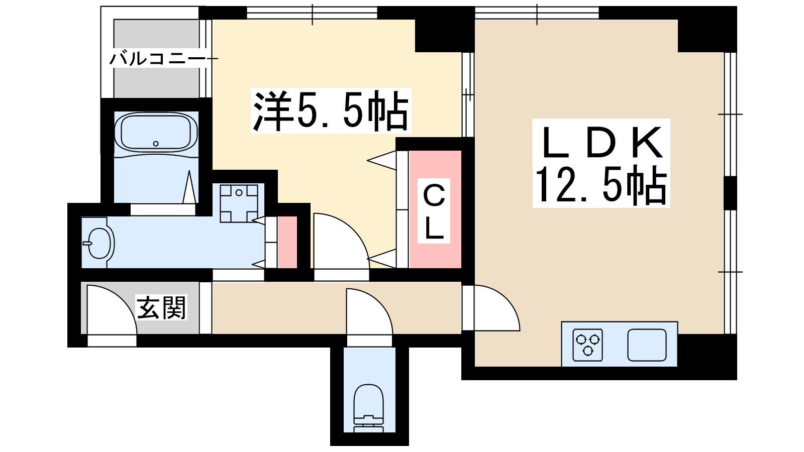 第6エンシン北大阪ビル(1LDK/4階)の間取り写真