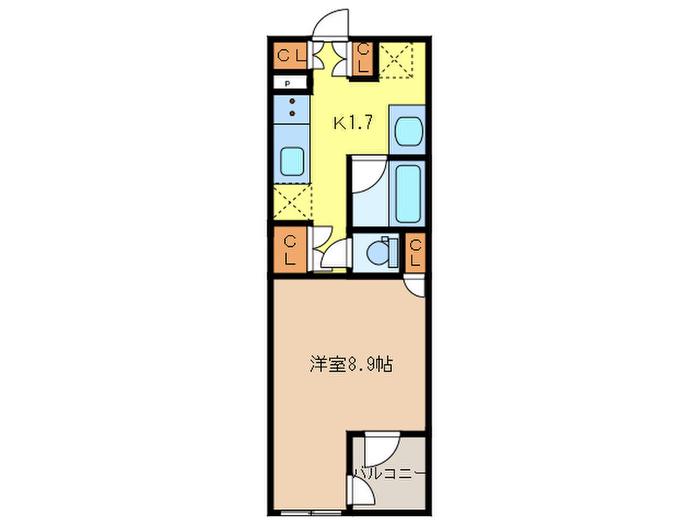 スタイリオ元住吉II(1K/4階)の間取り写真