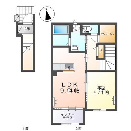 グランウッド LR(1LDK/2階)の間取り写真