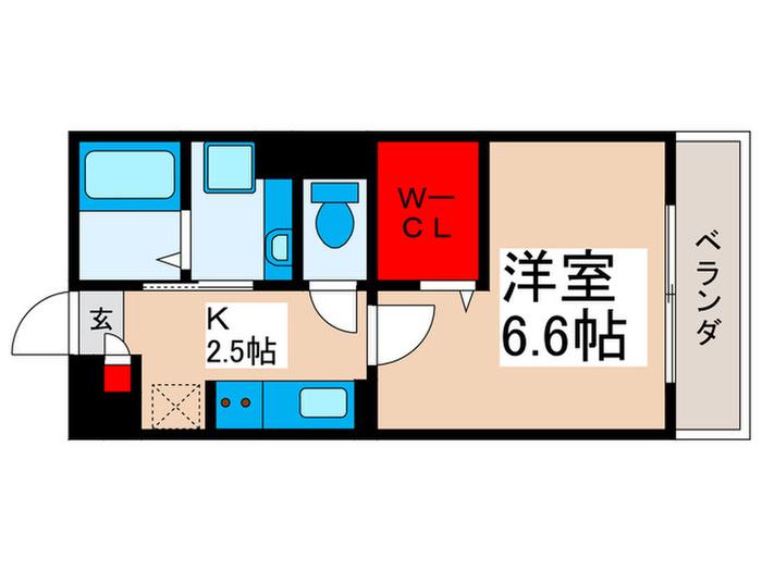 ダイワプレミア当代島I(1K/1階)の間取り写真