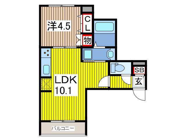 エムズメゾン(1LDK/1階)の間取り写真