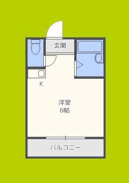 アイエムタワー(1K/6階)の間取り写真