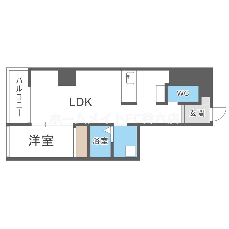 コスモ釣鐘町(1LDK/3階)の間取り写真