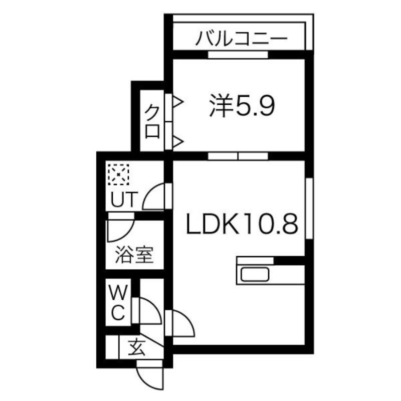 BANFF(1LDK/3階)の間取り写真