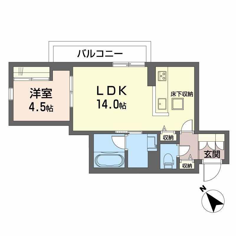 シャーメゾン日明(1LDK/2階)の間取り写真