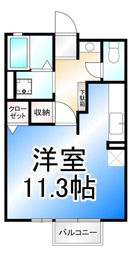 ジェネシス(1K/1階)の間取り写真