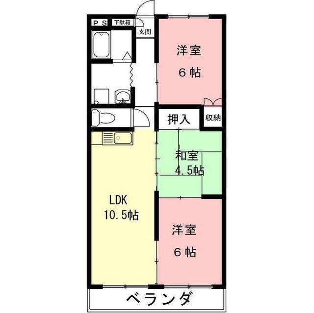 ロイヤル福光(3LDK/2階)の間取り写真