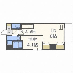 アクアリオ冴(1LDK/4階)の間取り写真