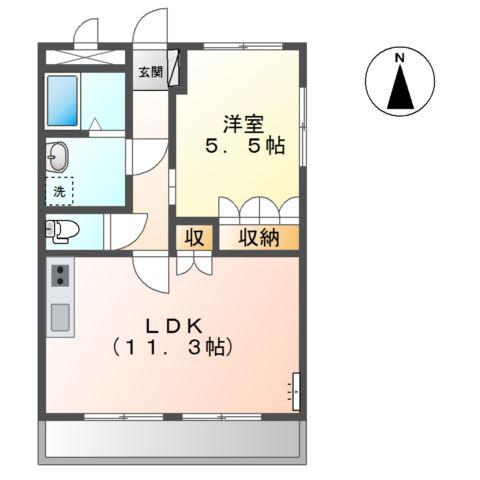 ルナ・エスペランサI(1LDK/3階)の間取り写真