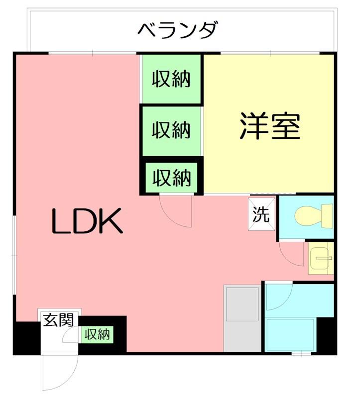 的場マンション(1LDK/5階)の間取り写真